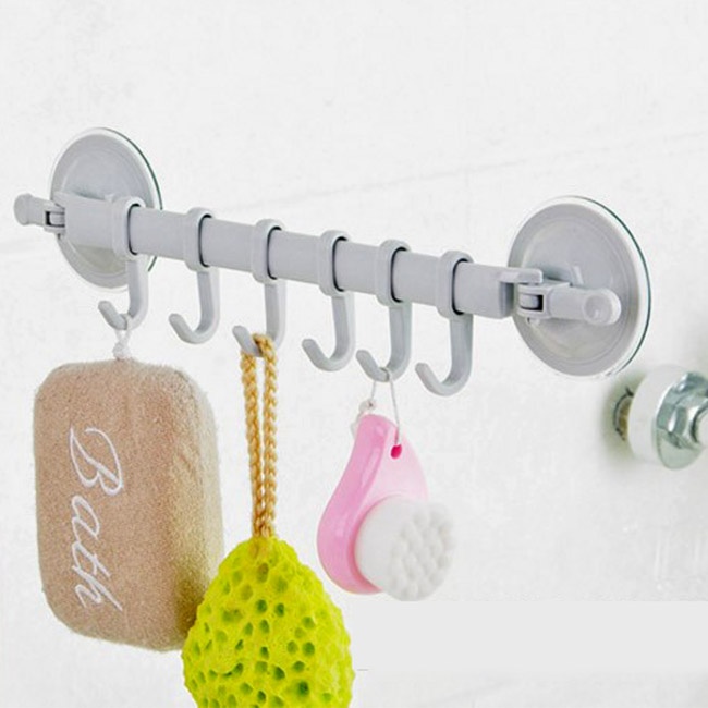 [HCM][ KHÔNG KHOAN TƯỜNG ] THANH TREO NHỰA 6 MÓC HÚT CHÂN KHÔNG NHÀ TẮM - NHÀ BẾP - PHÒNG NGỦ - SIÊU DÍNH CHỊU LỰC TẢI 10KG - GIÚP TIẾT KIỆM KHÔNG GIAN