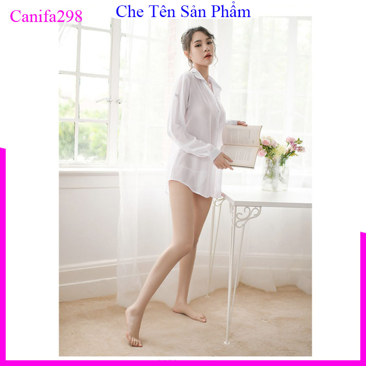 Đồ ngủ xuyên thấu - áo sơ mi ngủ voan 5015