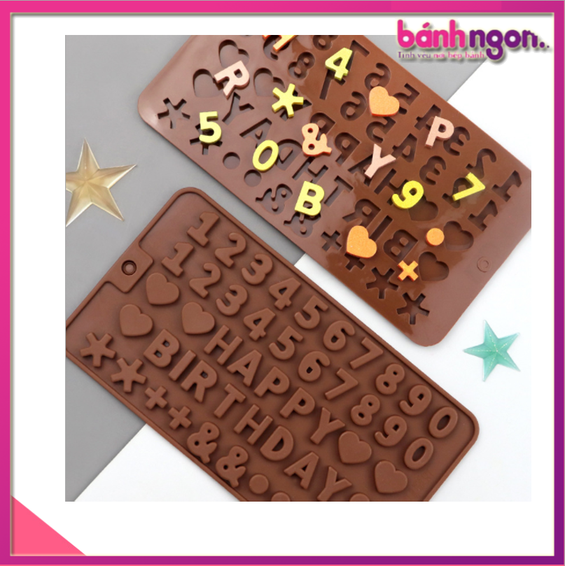 🍩🍩🍩 Khuôn silicon socola rau câu chữ happy birthday và con số 🍩🍩🍩