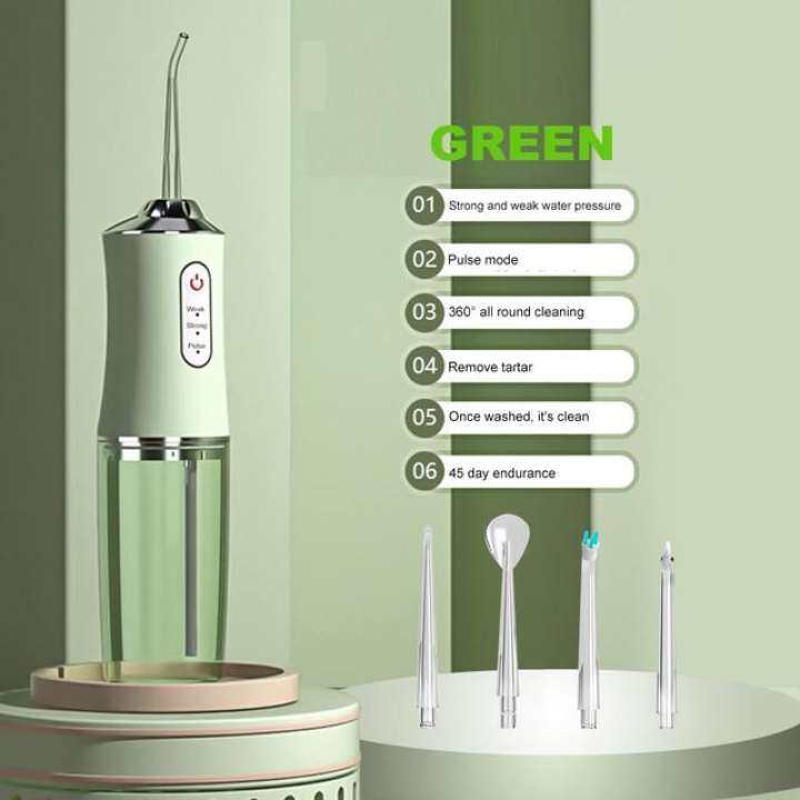 Máy tăm nước dùng trong nha khoa Máy làm sạch miệng Máy phun nước Máy đánh răng 1400 vòng / phút 3 chế độ Máy làm sạch răng 4 vòi phun Bàn chải đánh răng Máy làm sạch vệ sinh răng miệng
