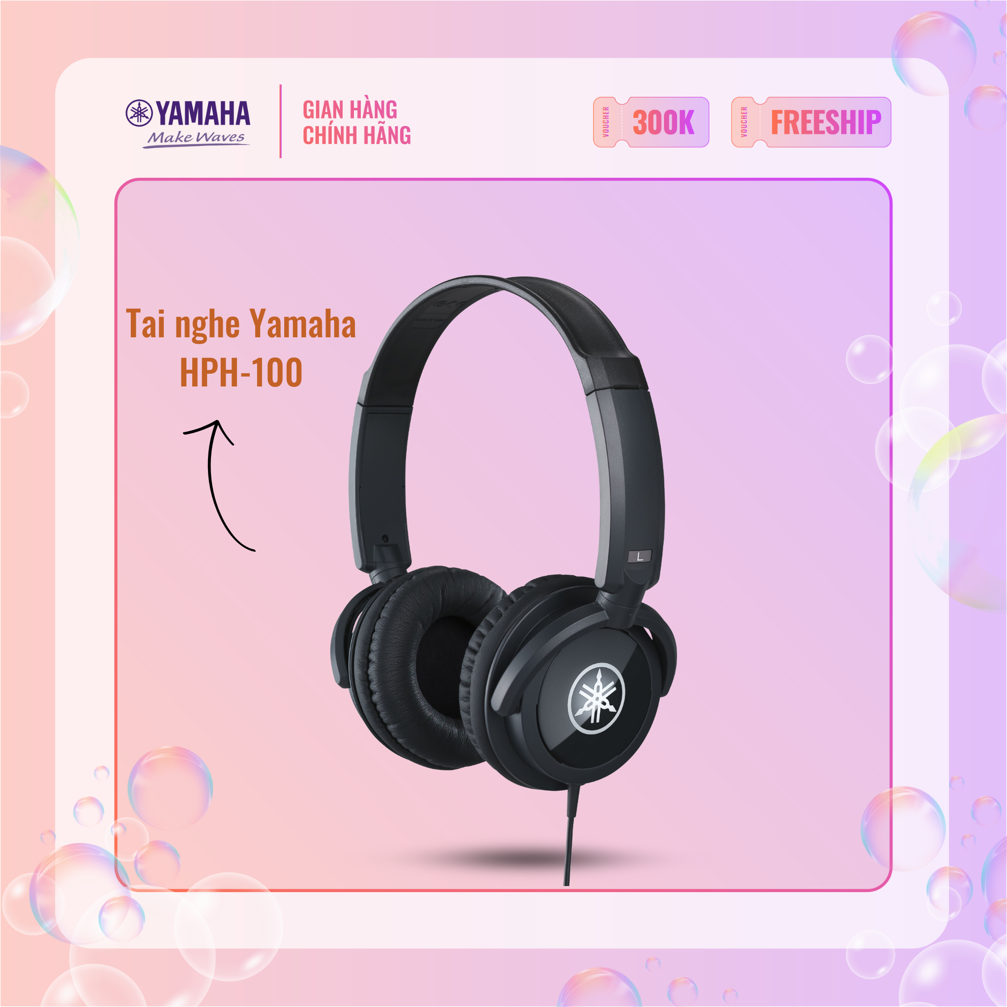 Tai nghe yamaha hph-100 - kết nối được nhiều nhạc cụ khác nhau, 2 đầu kết nối 3.5 và 6.3mm, bảo hành chính hãng 12 tháng