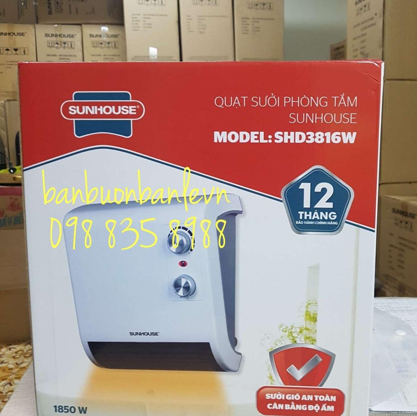 Quạt sưởi phòng tắm sunhouse shd3816w
 sưởi ấm mùa đông – làm mát ngày hè