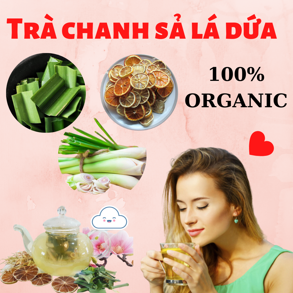 [COMBO 60 gram NGUYÊN LIỆU] Trà Chanh Sả Lá Dứa - Kháng khuẩn, có lợi tiêu hóa - ẢNH THẬT