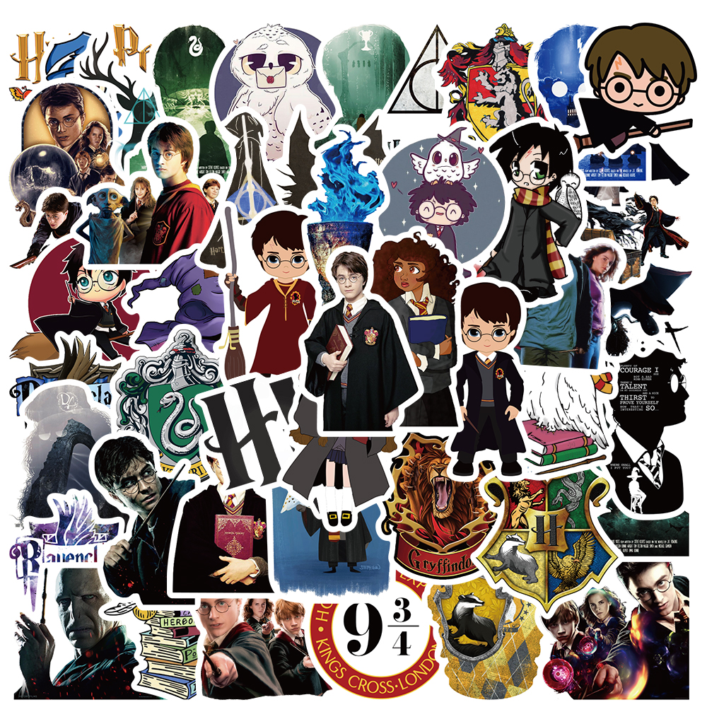 Random 10/50 Pieces Cute Harry Potter Cartoon Waterproof Home Deco Stickers Helmat Bicycle Laptop Decal Stickers