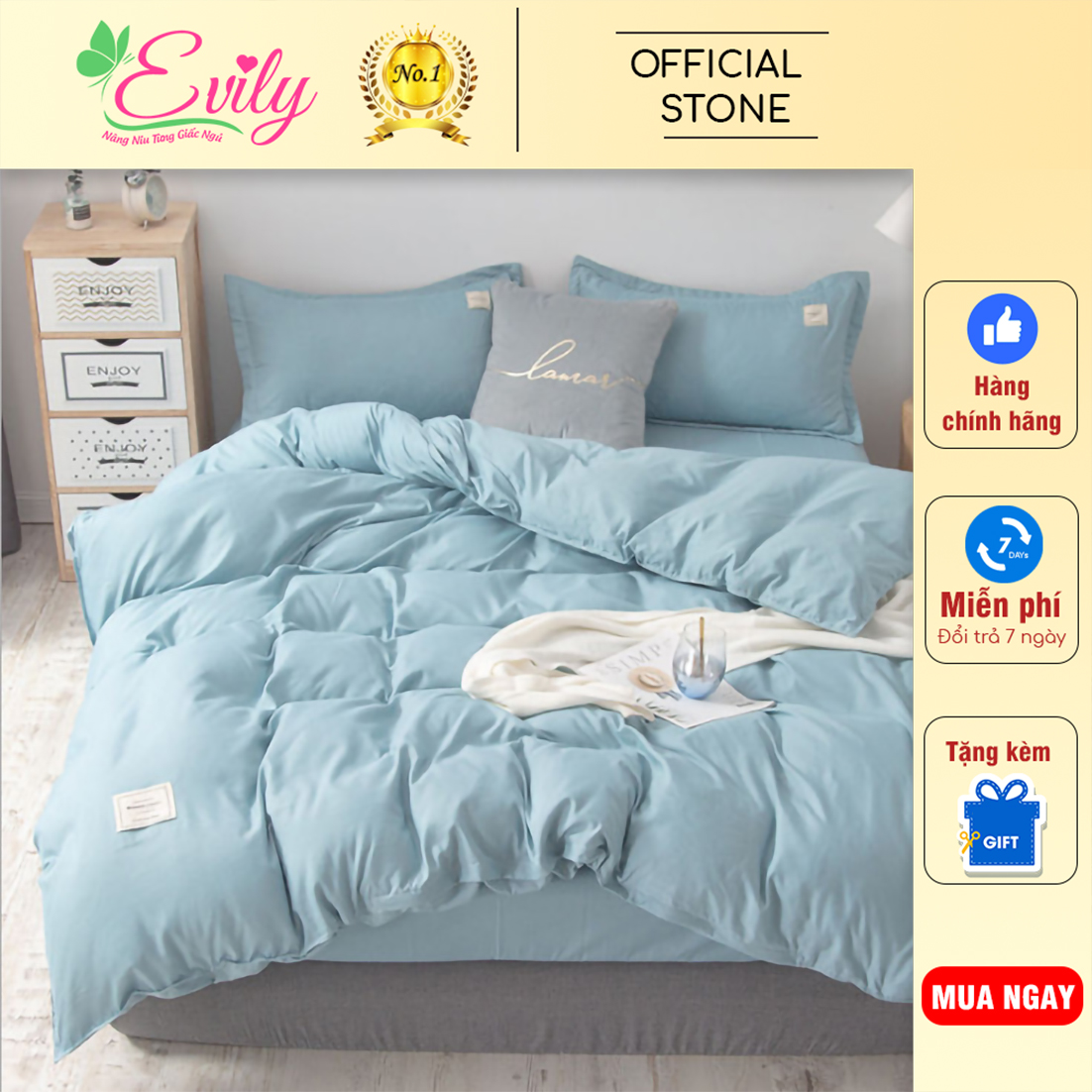 Trọn Bộ 4 Món Chăn Ga Gối Cotton 1 Màu Trơn MÀU MÀU XANH NGỌC. Phong Cách Basic, Tinh Tế Và Hiện Đại. Đa Dạng Màu Sắc Cho Bạ Lựa Chọn. Mã YUI013