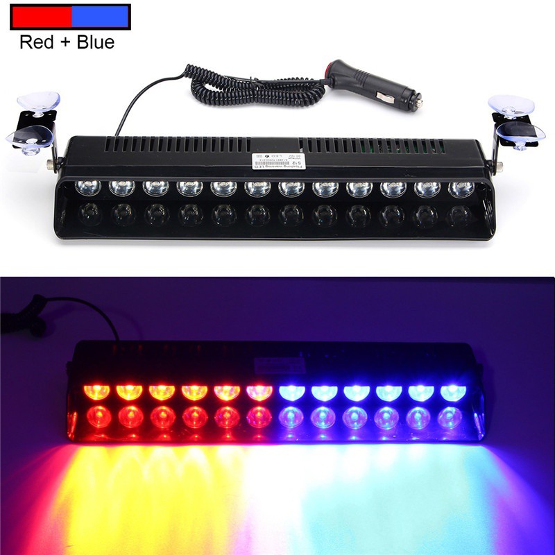 Đèn chớp police xanh đỏ 12v 12w 12 led gắn kính lái cho xe cảnh sát, xe ưu tiên