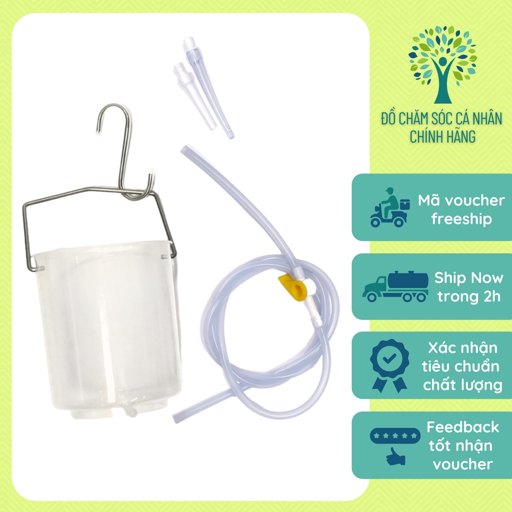 Bộ xô enema thải độc đại tràng thải độc cà phê, bộ thụt tháo đại tràng, xô thải độc đại tràng, coffee enema kit silicone