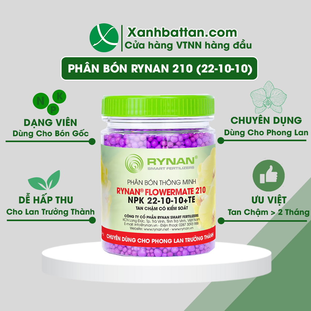 Phân Tan Chậm Cho Lan Rynan Flowermate 210 Dạng Thông Minh