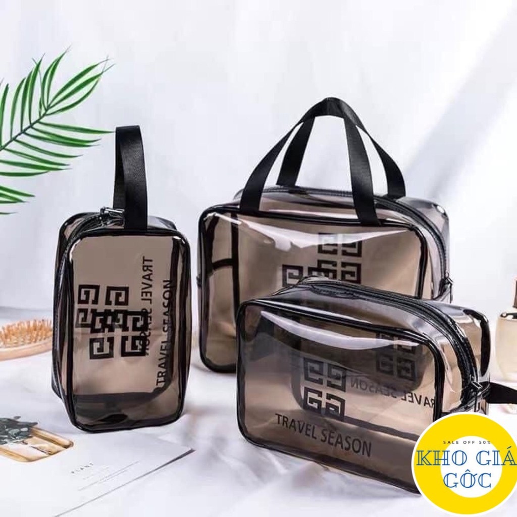 Set 3 Túi Trong Suốt Đựng Đồ Mỹ Phẩm Du Lịch Thời Trang