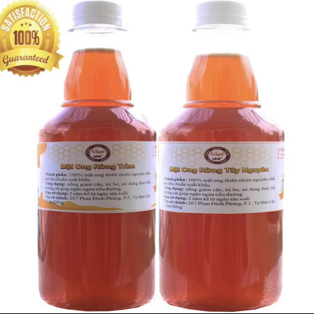 Combo 500ML Mật Ong Hoa Cà Phê Tây Nguyên 500ML Hoa Rừng Tràm Nguyên Chất đạt TCVN Xuất Khẩu