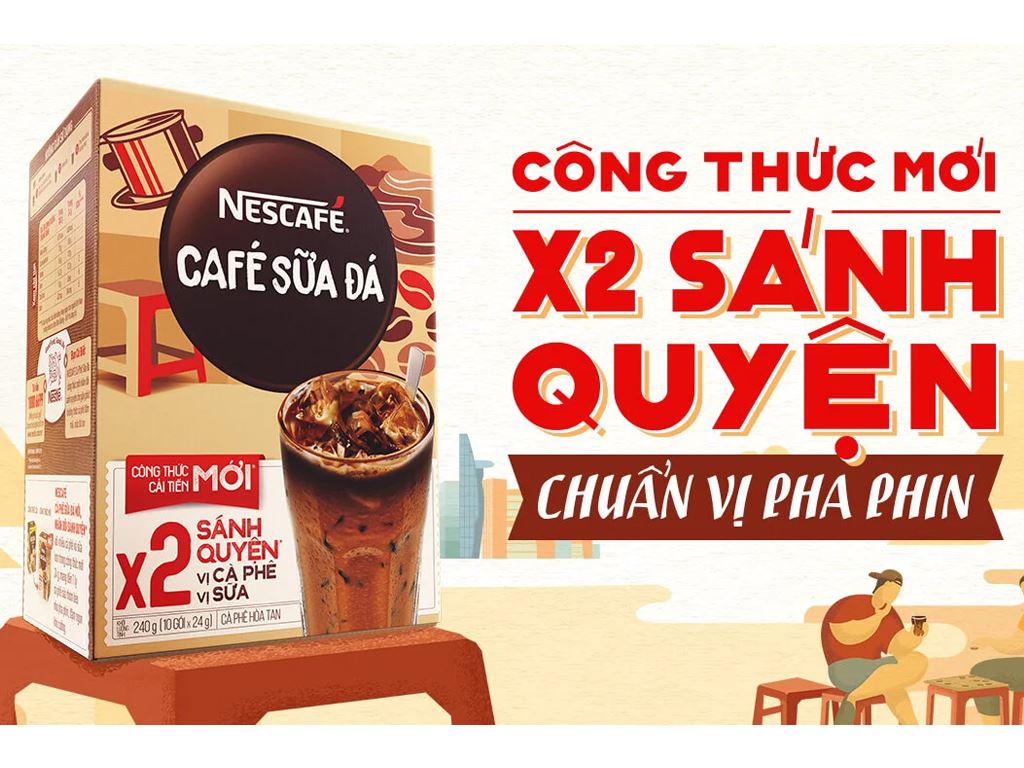 Cà phê sữa đá NesCafé nhân đôi sánh quyện 1 gói lẻ 24g .Date 2025