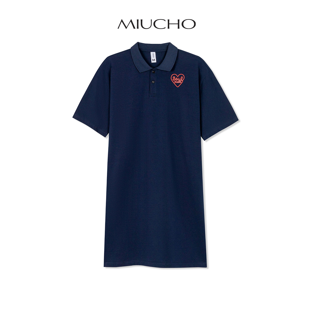 Đầm polo nữ dáng suông dài, váy polo nữ dáng suông vải cotton bigsize DP002 in local brand