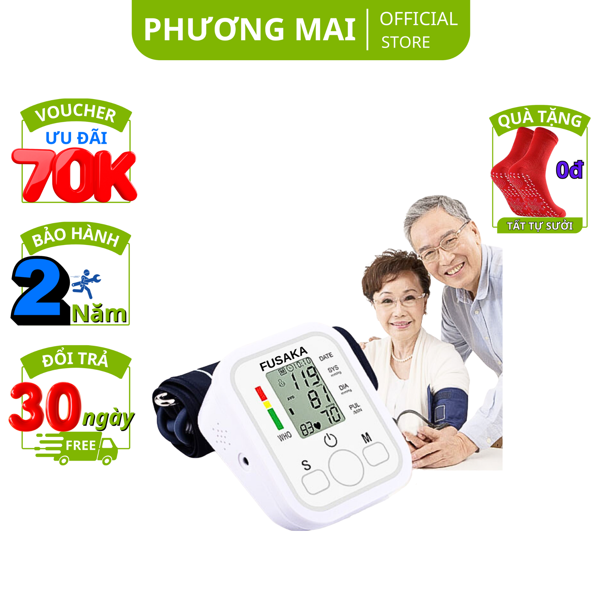 Máy đo huyết áp điện tử fusaka fs-8e nhẩt bản , máy đo áp huyết tự động đo lường chính xác + tặng voucher giảm giá