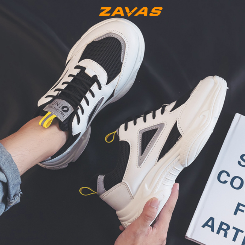 Giày thể thao nam đế cao ZAVAS đi êm chân form giày sneaker thoáng khí đế cao su công nghệ ép nhiệt_S390