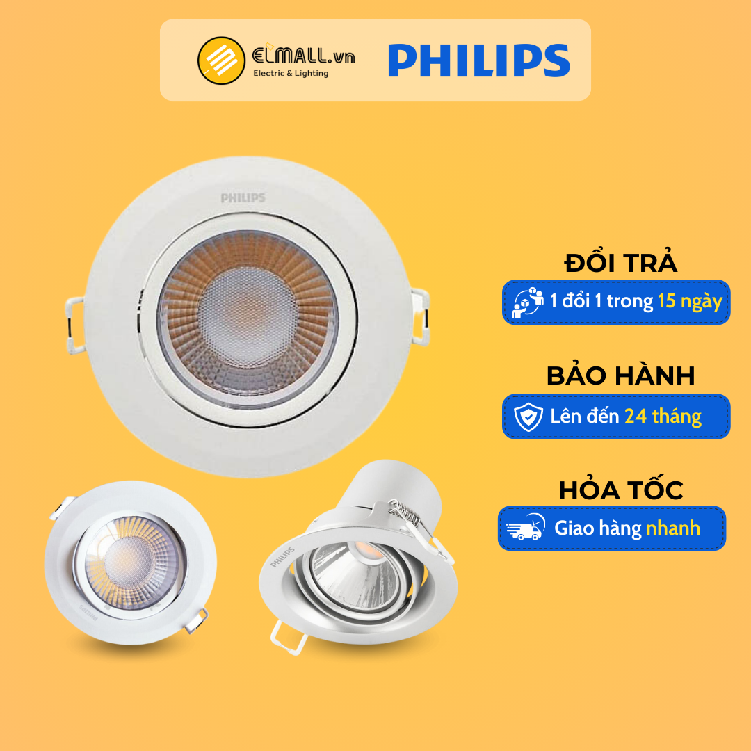 Đèn led spotlight Philips RS100B 3W, 6W, 9W, đèn led âm trần chiếu điểm chính hãng Philips