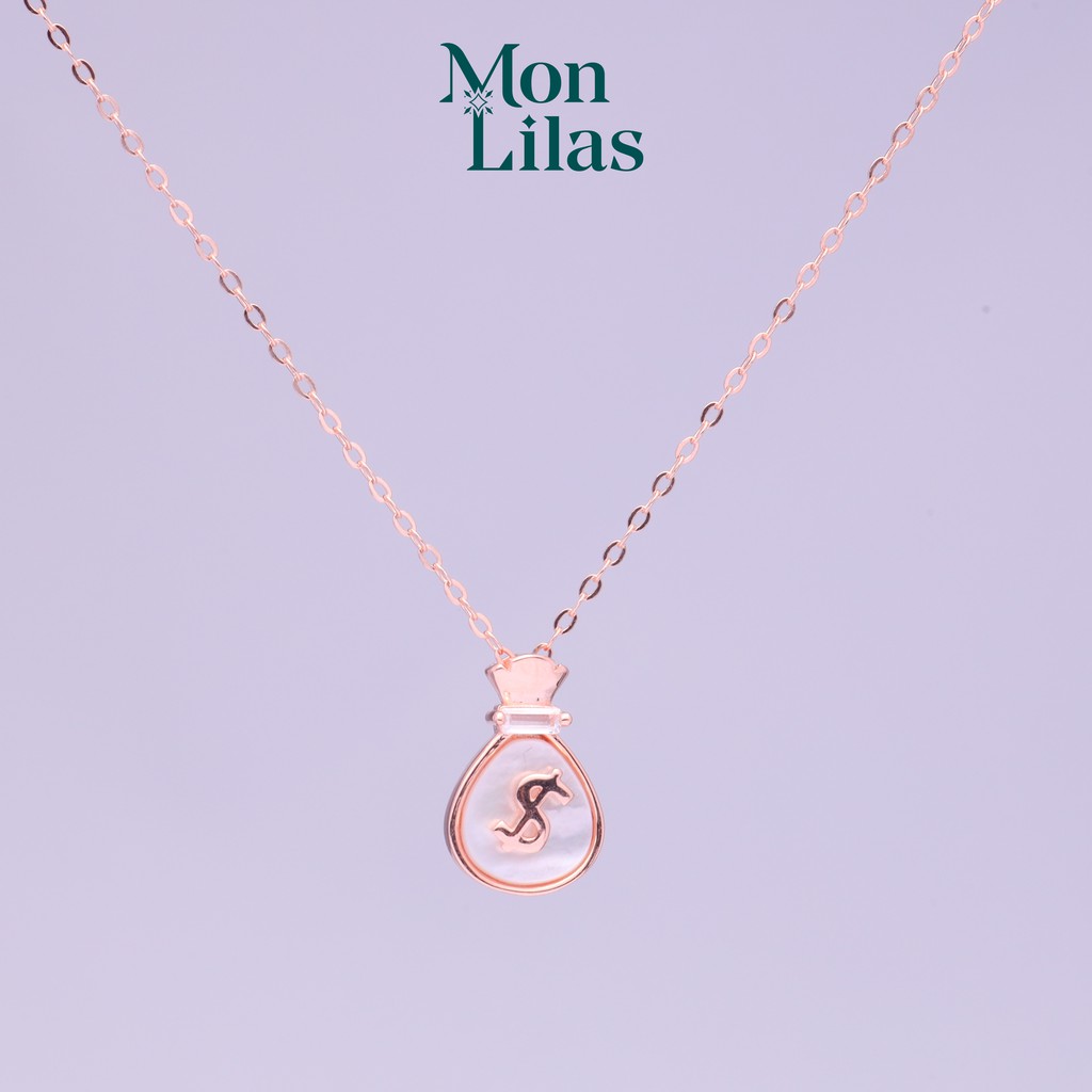 Vòng cổ bạc mon lilas mặt đính đá d122008