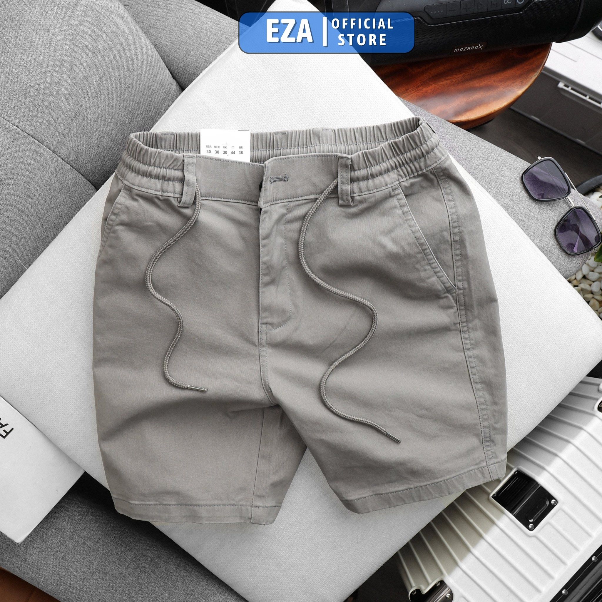 Quần short kaki nam basic vải kaki cotton dày lưng thun co giãn phong cách Ezafashion EZQK151