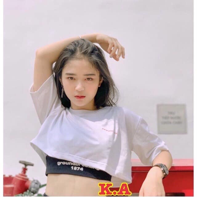 [HCM]Sét áo croptop in chữ cá tính