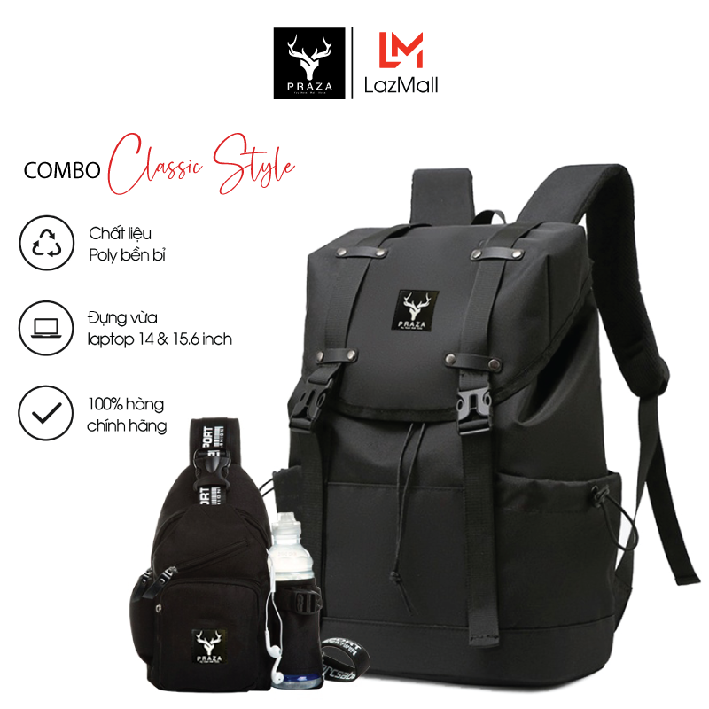 Combo balo ulzzang thời trang hàn quốc & túi đeo chéo praza - bl189dc108