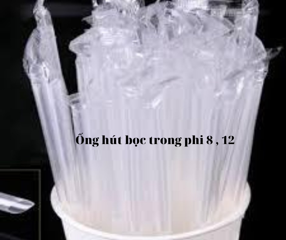 Ống hút nhựa bọc màng trong phi 8 , 1 gói ~ 110 ống