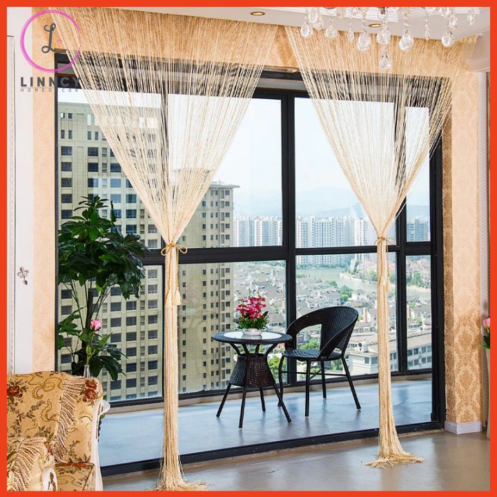 Rèm cửa sợi dù đan kim tuyến lấp lánh tuyệt đẹp trang trí nhà cửa, spa, cửa hàng, quán cafe