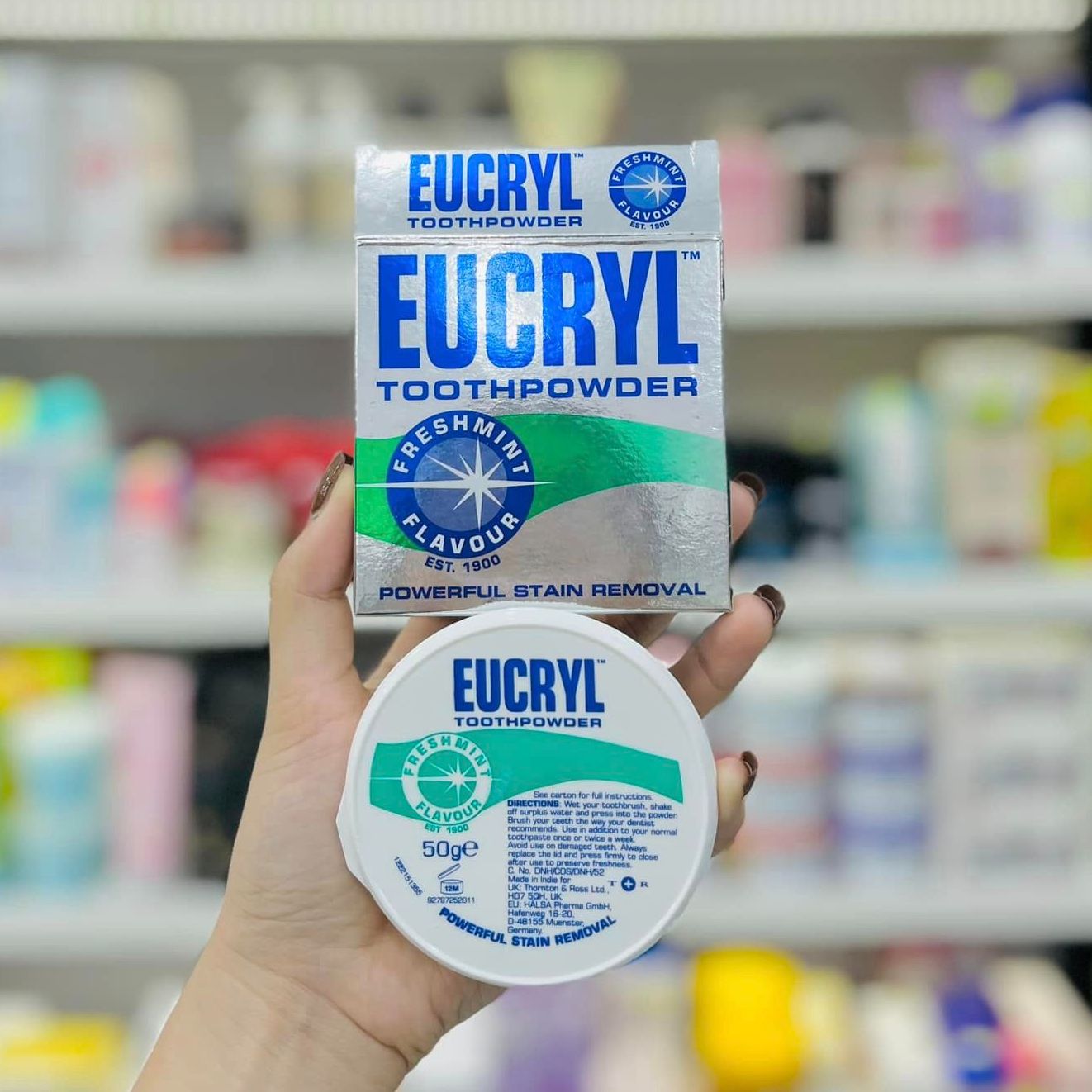 Bột Tẩy Trắng Răng Eucryl Toothpowder Freshmint 50g