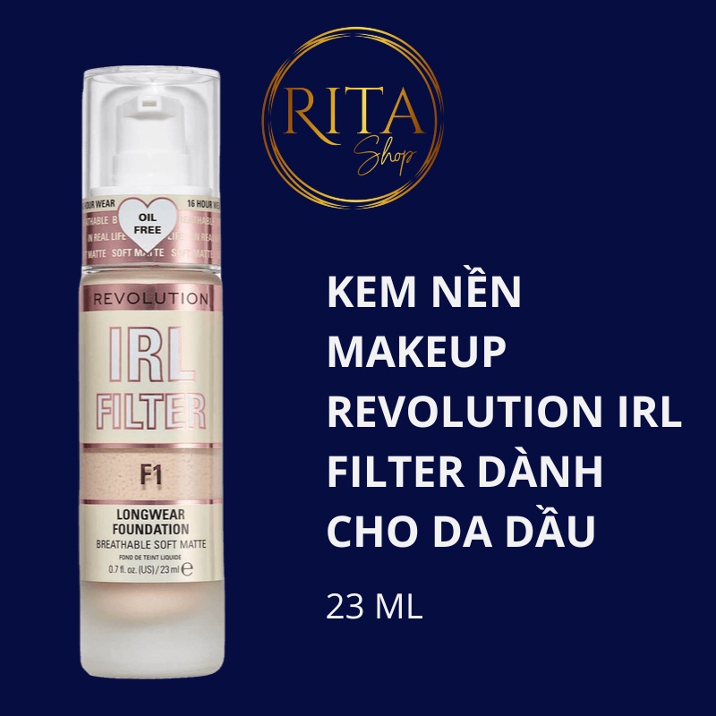 Kem nền Makeup Revolution IRL Filter dành cho da dầu 23ml