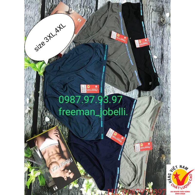 Quần xì nam size đại 3xl,4 xl,quần lót freeman cotton lụa