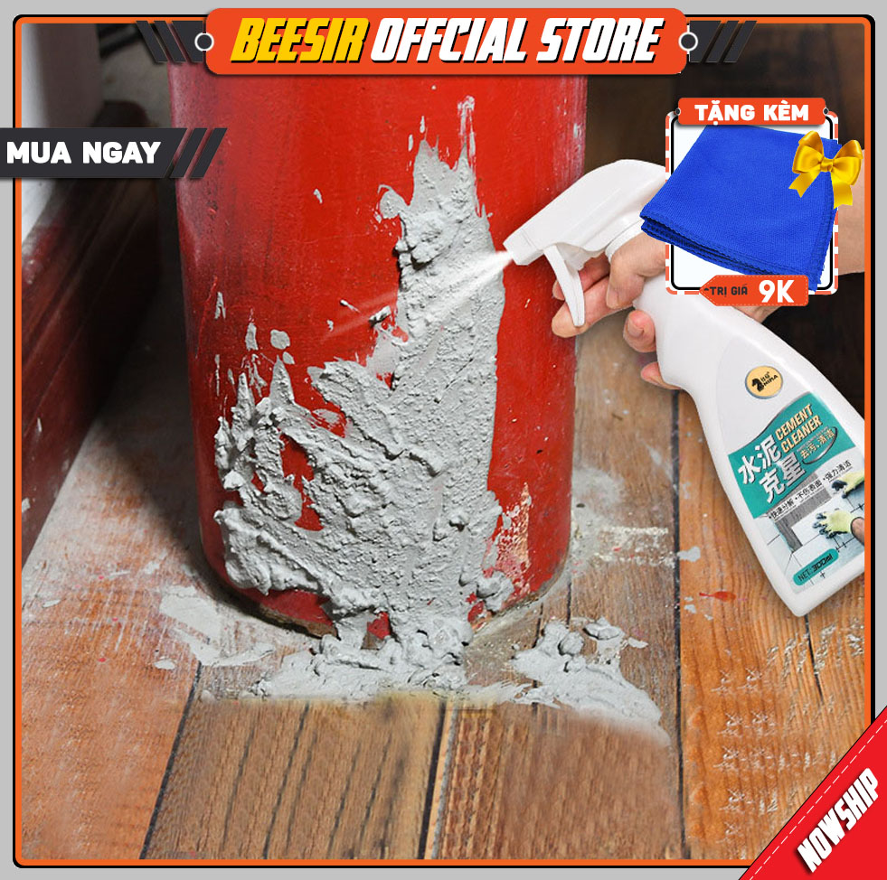 Dung Dịch Xịt Tẩy Xi Măng Trên Bề Mặt Tường Gạch, Sơn Xe Ô Tô Cao Cấp 300ml