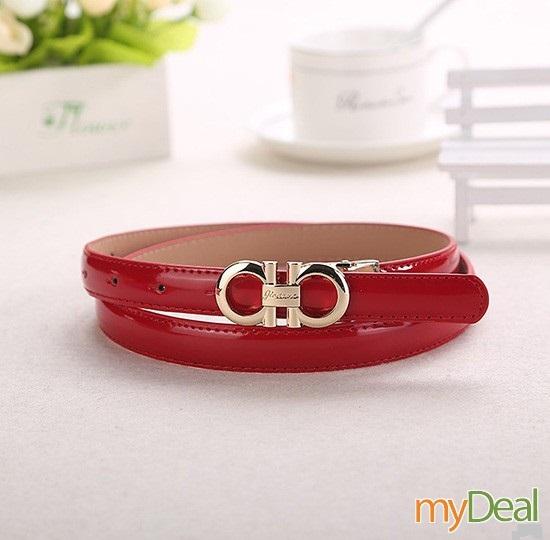 Dây nịt nữ thời trang 2 chữ a ( sẵn mầu đen - đỏ ) - Thắt lưng hàng hiệu cho quý cô