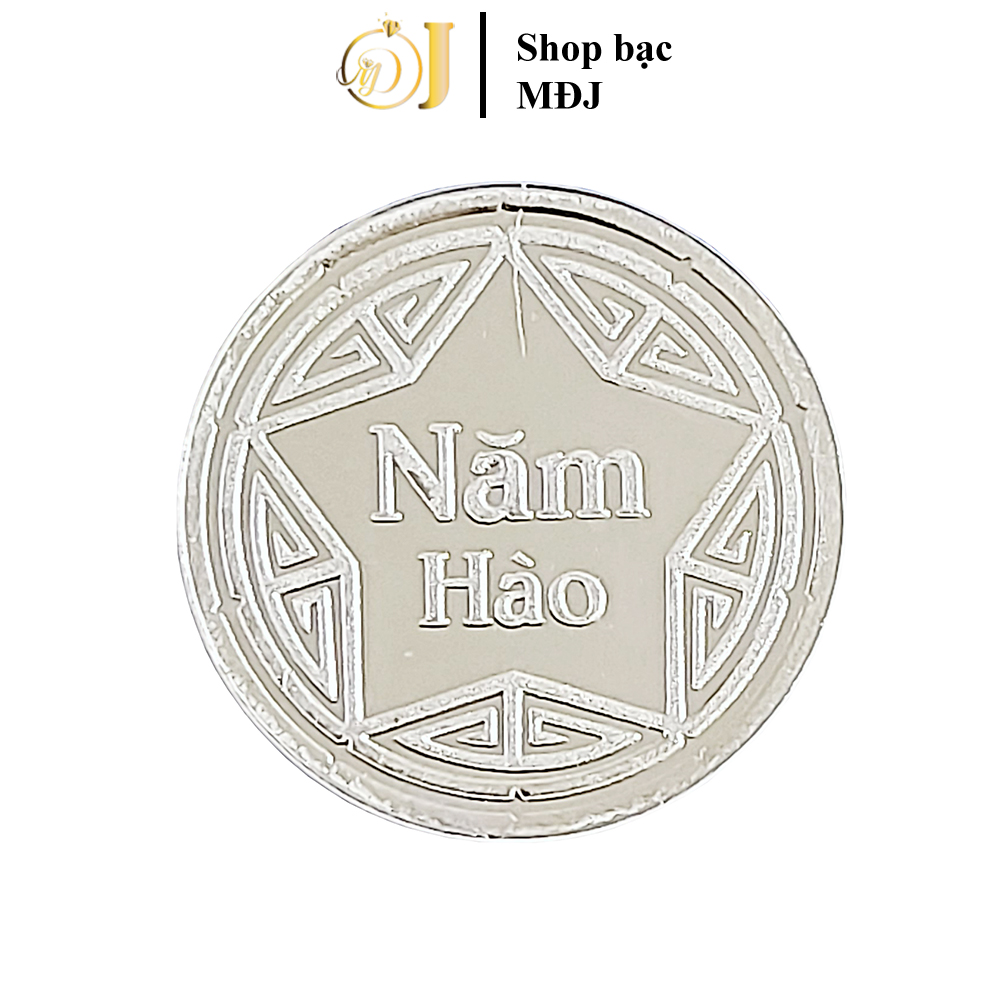 Đồng bạc đánh gió bạc nguyên chất hoa văn đẹp đồng xu cạo gió mđj006