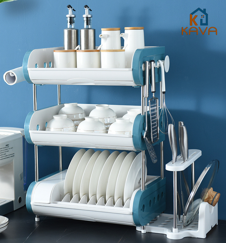 Kệ úp chén đa năng - giá up bát 2 - 3 tầng - kệ chén 3 tầng - kệ đựng chén bát