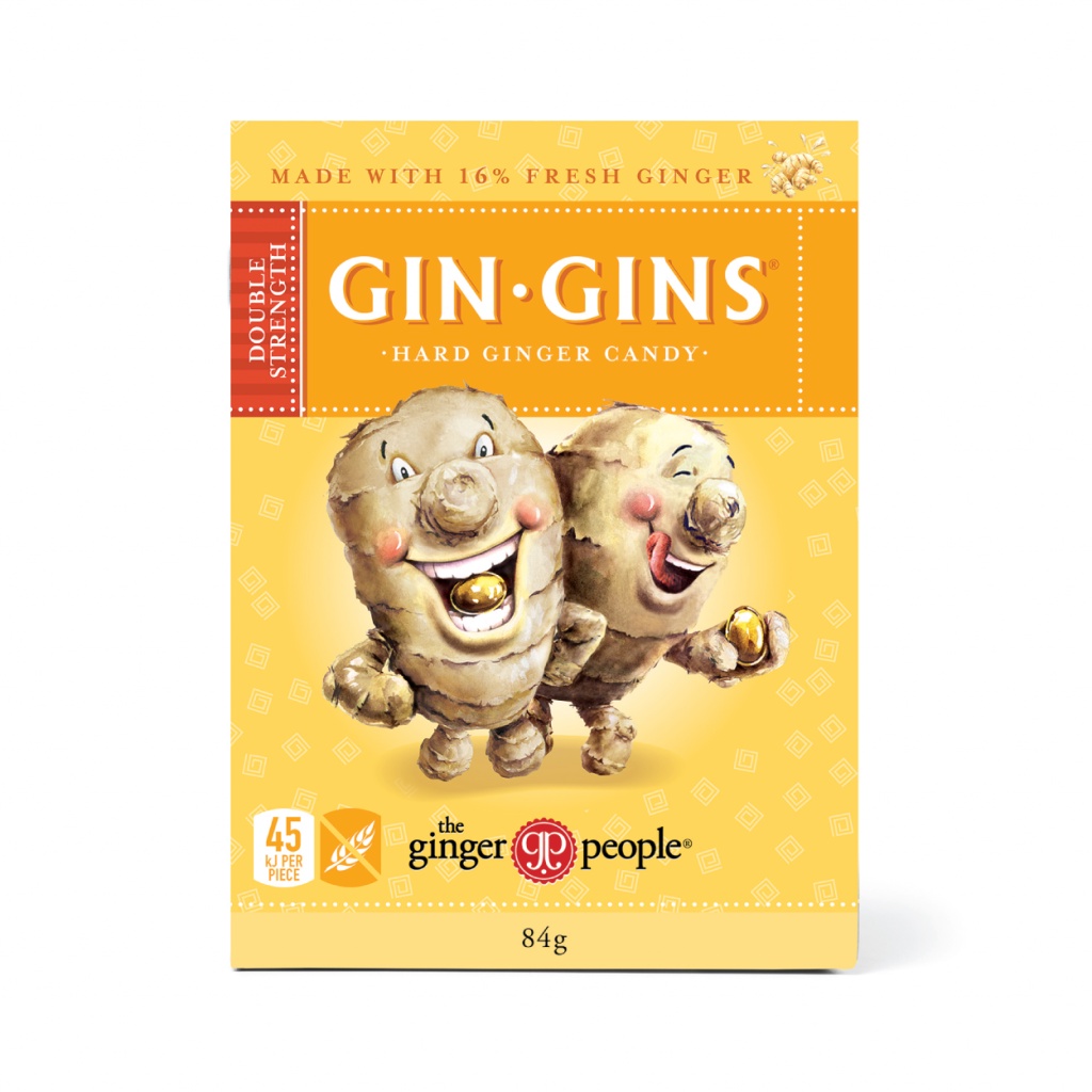 Kẹo gừng cứng double strenght gin gins 84g, gin gins® double strength hard ginger candy 84g - không gmo, gluten free