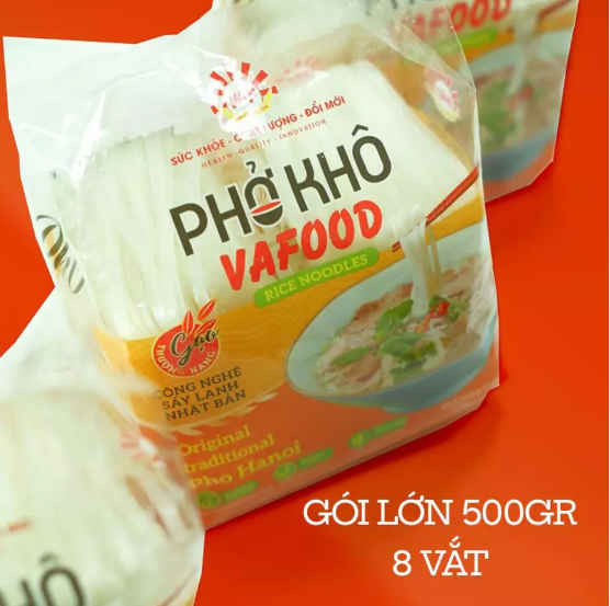 Phở khô sấy lạnh, giòn dai VAFOOD, 10 gói 500gr hoặc gọi mì gạo, miến gạo.