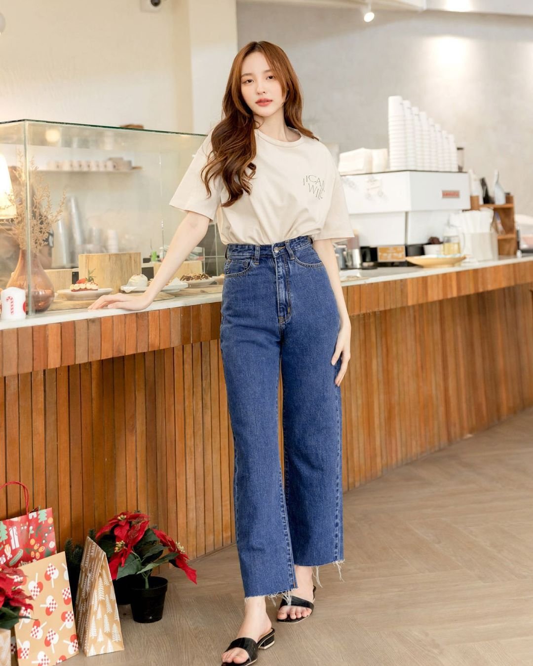 Ligam - quần jean ống suông twiggy | 2 màu