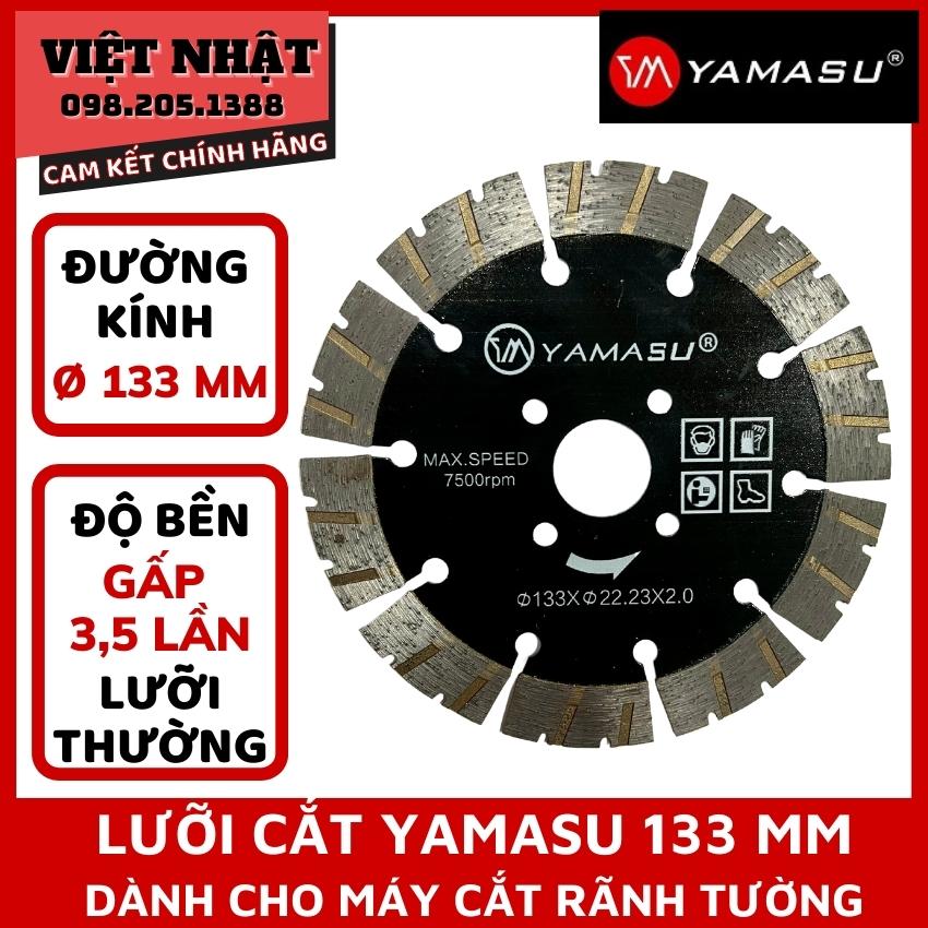 Lưỡi cắt tường bê tông Yamasu 133mm dành cho các loại máy cắt rãnh tường 1 lưỡi, 2 lưỡi, 5 lưỡi - Hàng chính hãng, độ bền cao - Lưỡi cắt tường, gạch, bê tông, đá hoa cương - Điện máy Việt Nhật