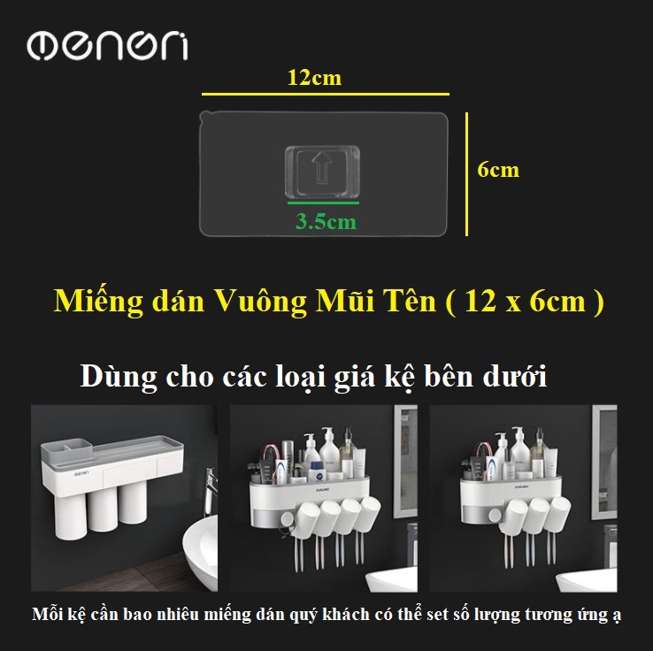 BỘ 2 MIẾNG DÁN Vuông Mũi Tên OENON thay thế - mua dự phòng