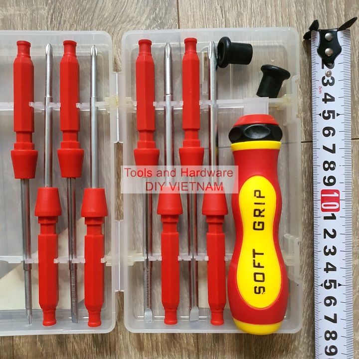 [Ảnh thật] [Chính hãng] Bộ Tua Vít cách điện đa năng 8 đầu vít bake, dẹt, hoa thị các loại, bảo hành 12 tháng