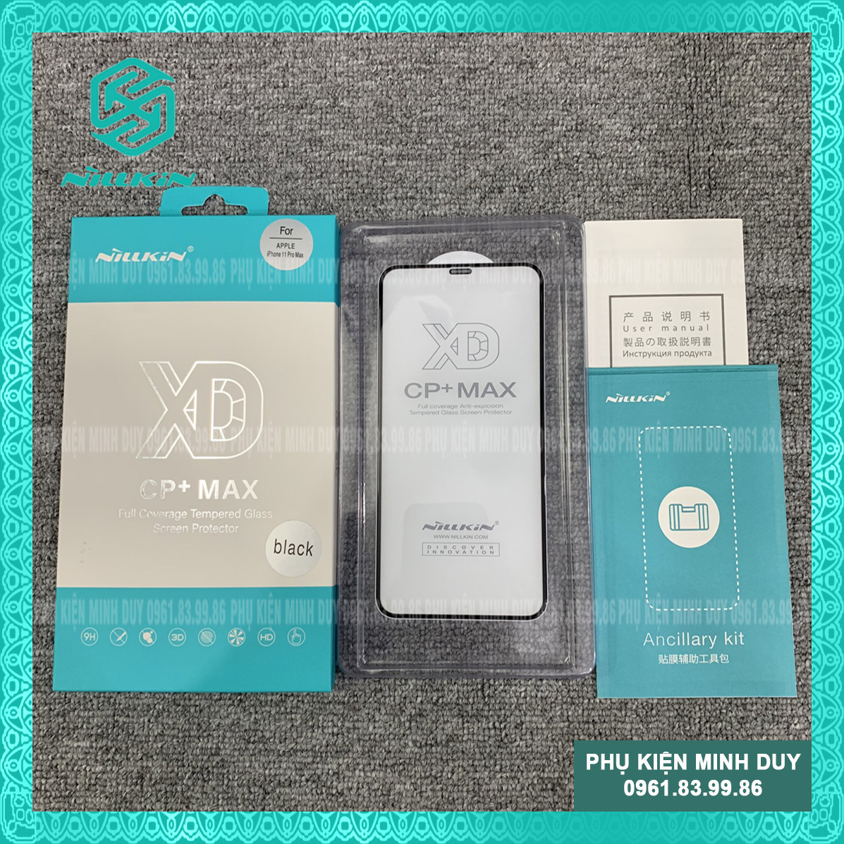 Kính cường lực full màn Nillkin XD CP+ MAX cho iphone 11, 11 pro, 11 pro max, X/Xs Xr và Xs Max