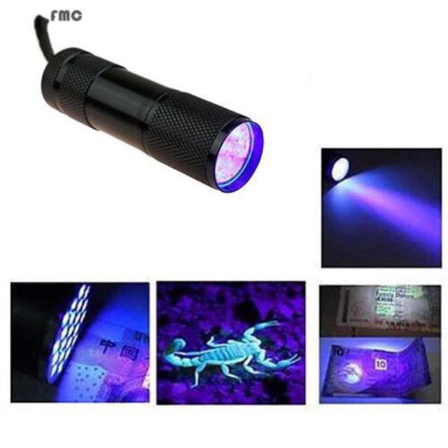 Đèn pin led uv 9 bóng- 21 bóng siêu sáng soi tiền giả