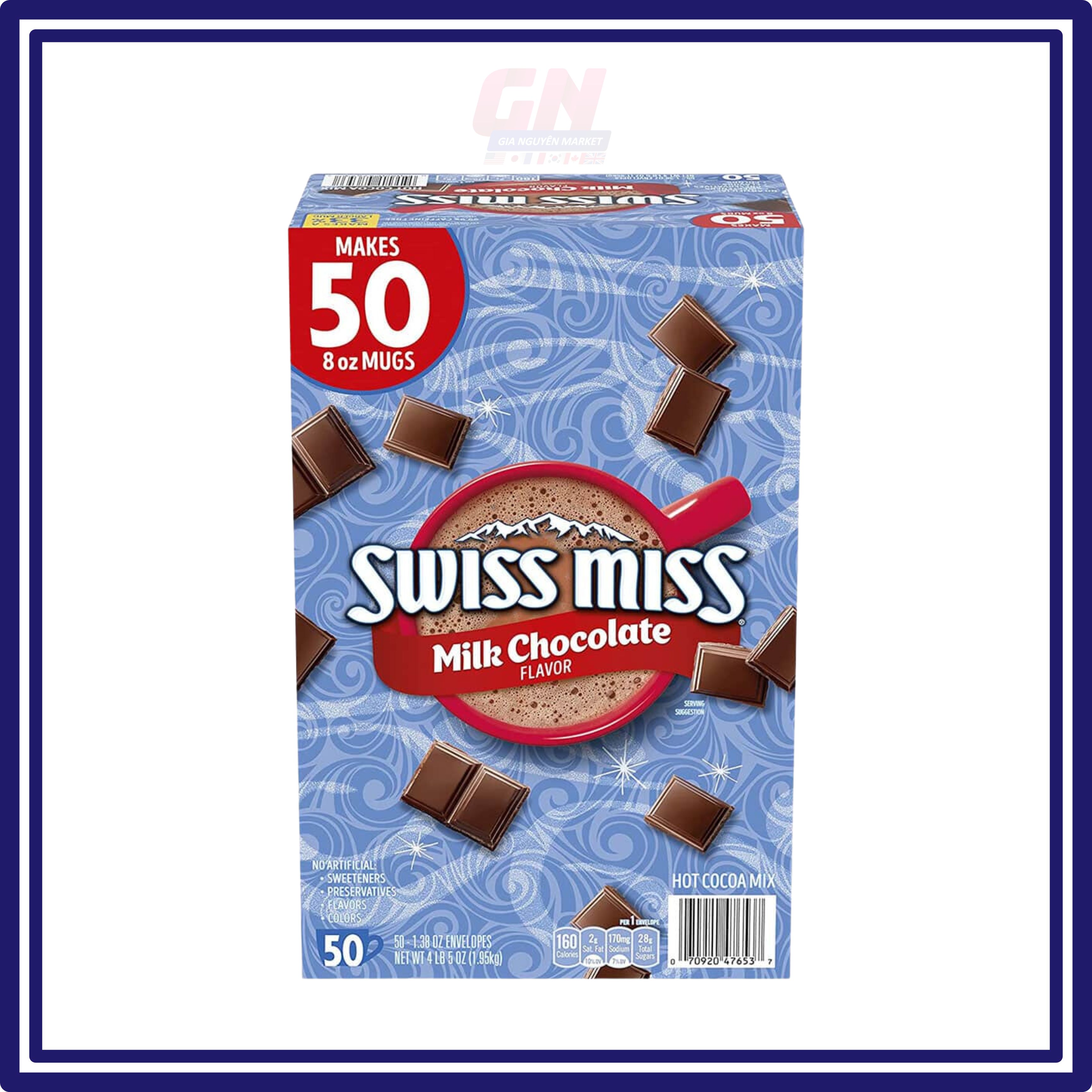 Thùng 50 gói Bột Cacao SWISS MISS Hot Cocao Mix Milk Chocolate