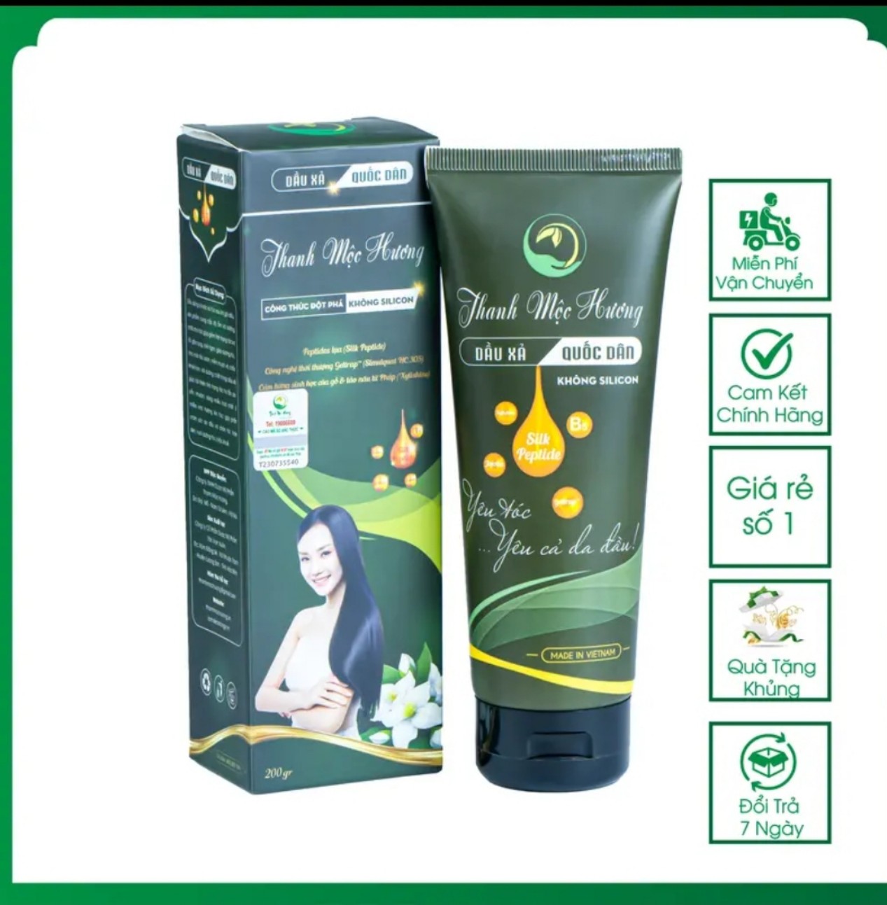 Dầu xả quốc dân Thanh Mộc Hương siêu mượt không bết tóc 200gr