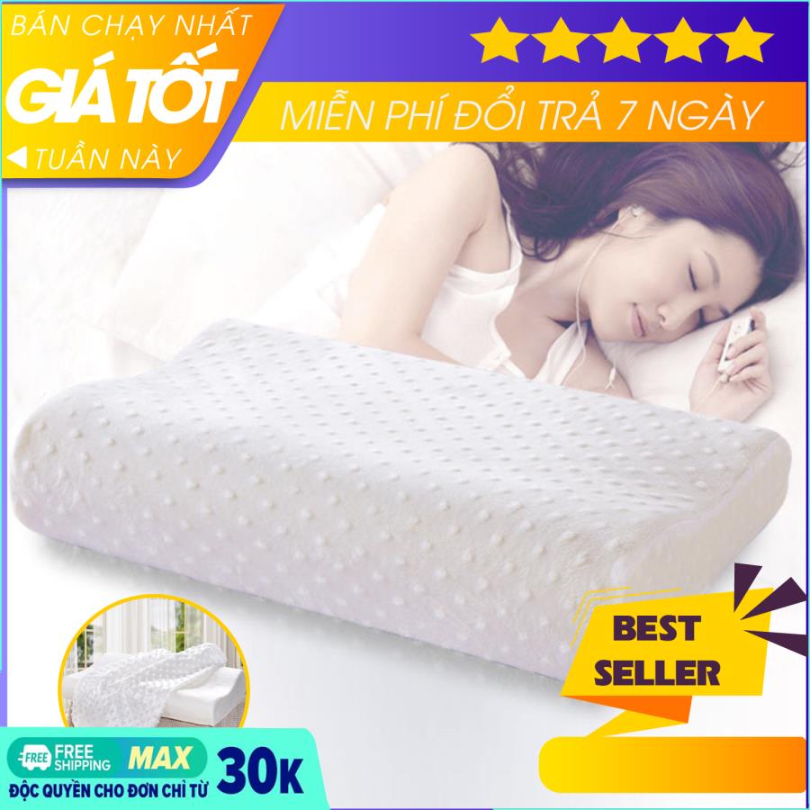 Gối Cao Su Non Nhật Bản,Gối Cao Su Non Nâng Đỡ Đốt Sống Cổ, Gối Cao Su Non - Có Độ Đàn Hồi Cao,Chất Lượng Tốt Cao Su Non - Mềm Mại,Cao Cấp.Cho bạn giấc ngủ sâu, Gối cao cấp