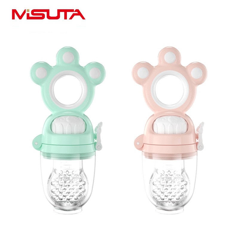 Túi nhai ăn dặm chống hóc cho bé MISUTA có 3 núm nhai silicon mềm không chứa BPA