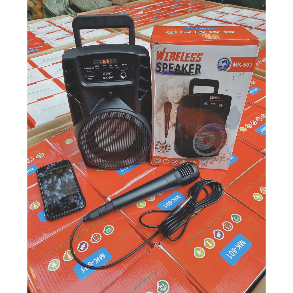 Loa bluetooth kèm míc hát mk 601