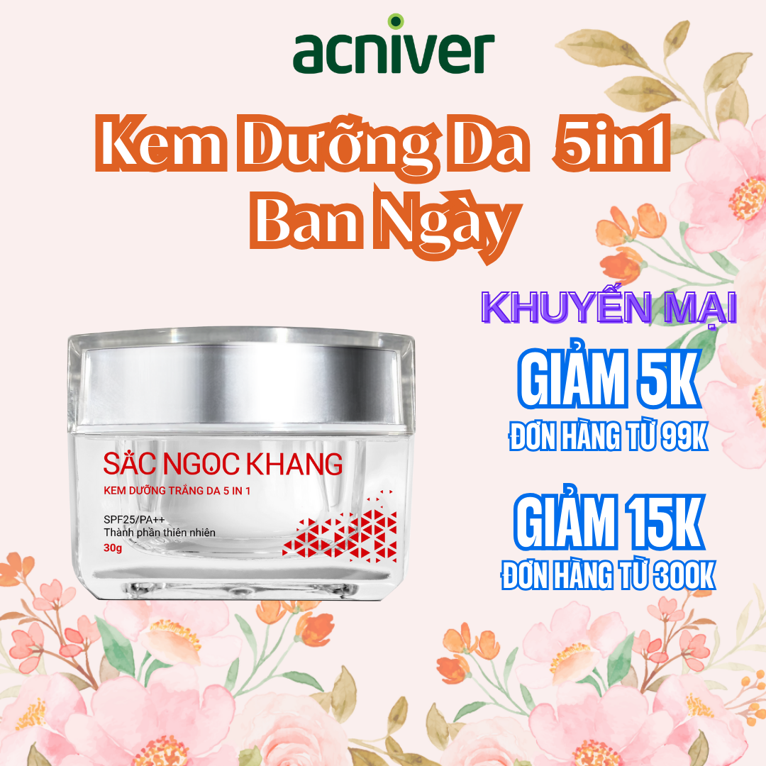 Kem dưỡng da Ban Ngày Sắc Ngọc Khang 5 trong 1 dưỡng trắng da, làm ẩm mịn, giảm nếp nhăn, mờ sạm, thâm nám