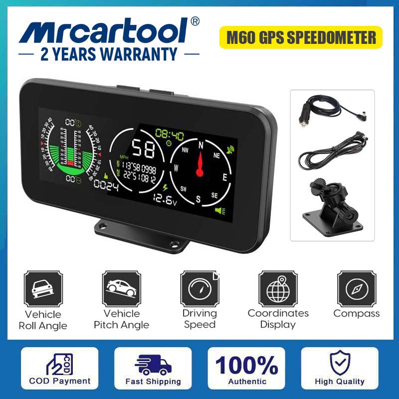 Mrcartool m60 đồng hồ đo độ nghiêng la bàn xe hơi đồng hồ đo độ dốc kỹ thuật số