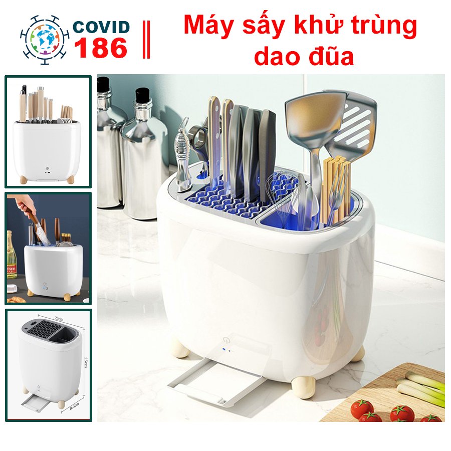 Máy sấy khử trùng dao đũa, Kệ đựng dao đũa thìa khử khuẩn bằng tia UV sấy khô , khử mùi , diệt khuẩn