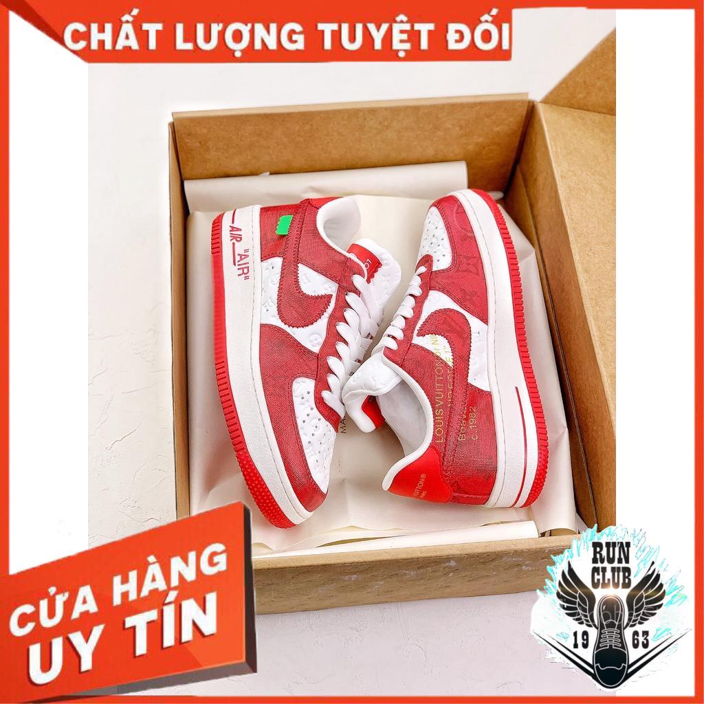 [VIDEO ẢNH THẬT+HỘP BẢO VỆ+FREESHIP] giầy thể thao  AF1 FORCE x LV đỏ trắng thời trang nam nữ