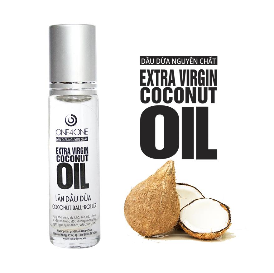 [HCM]Chai Lăn Dưỡng Môi Dầu Dừa Nguyên Chất One4One 10ml - Coconut Oil Roller Ball
